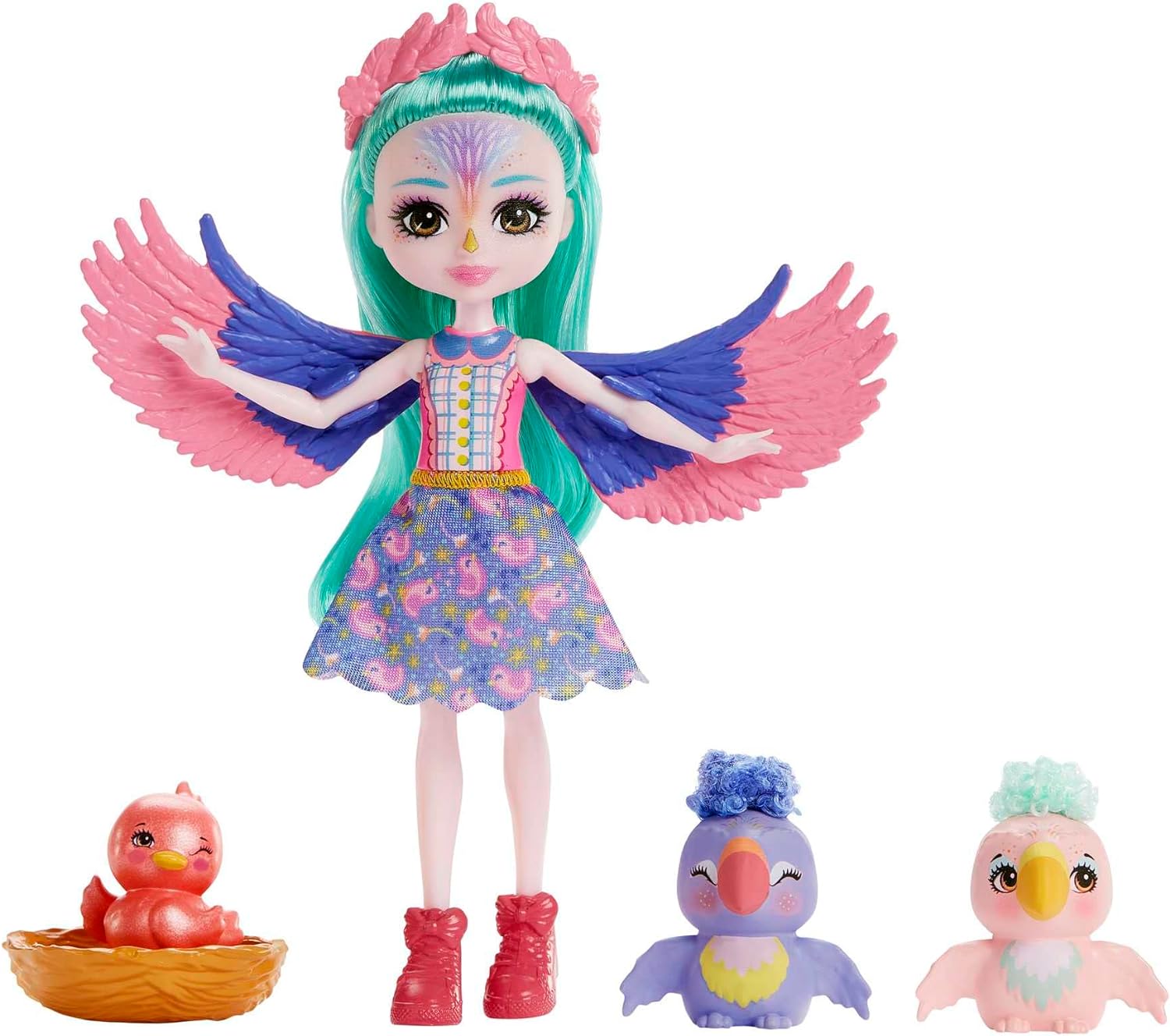 Mattel Enchantimals: Główna ulica City Tails - Rodzina wróbelków Filia (HKN15)