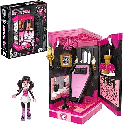 Mega Monster High Action Figure Building Set Draculaura's Boo-k Crypt