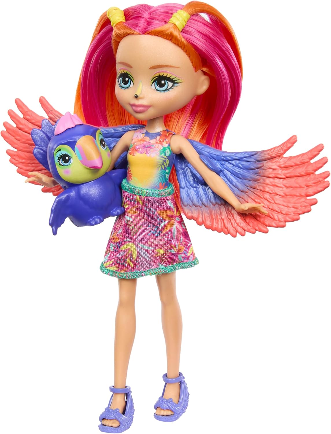 Mattel Enchantimals Słoneczna plaża - Trippi Tukan i lalka z pawilonem i zwierzakiem (HRX83)