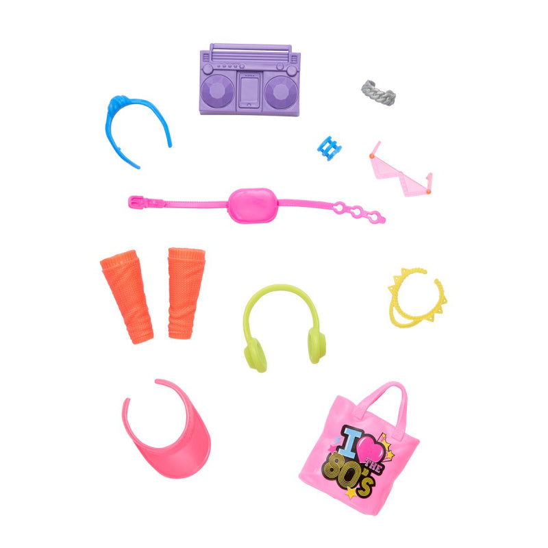 Mattel Barbie: Różowa Torba Kocham Lata 80 Dodatki (HWV74)