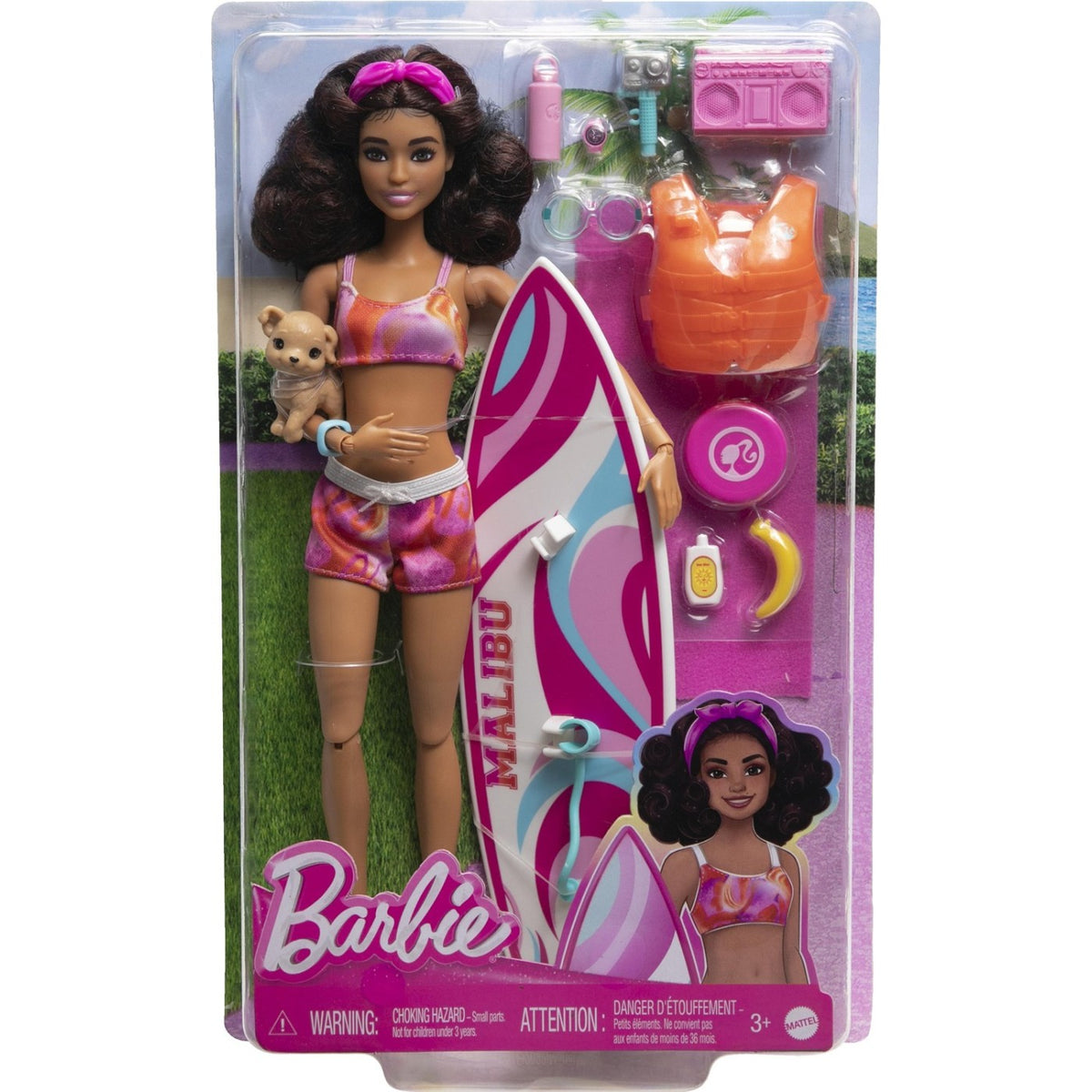 Mattel Barbie - Plažna punčka s surfom (HPL69)