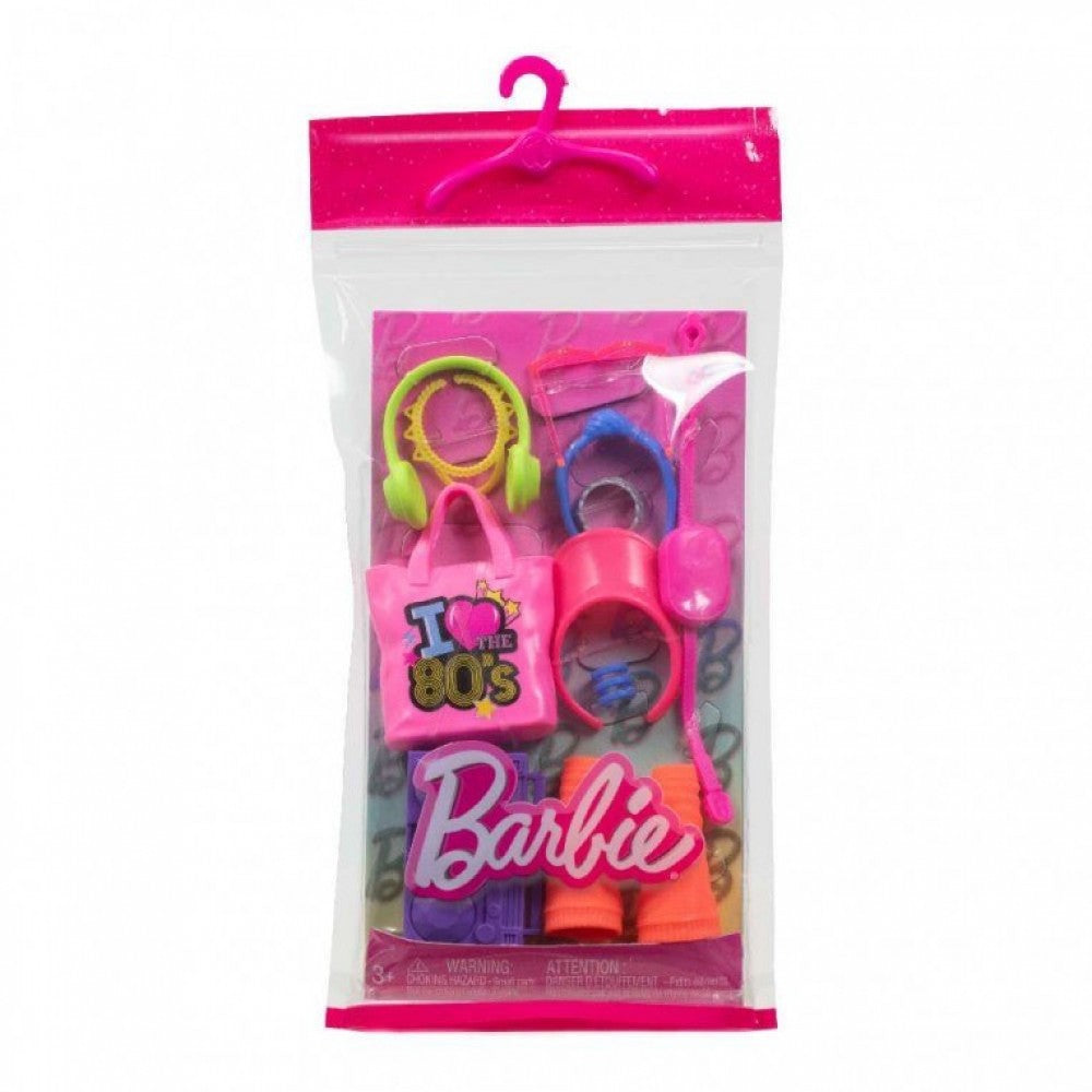 Mattel Barbie: Różowa Torba Kocham Lata 80 Dodatki (HWV74)