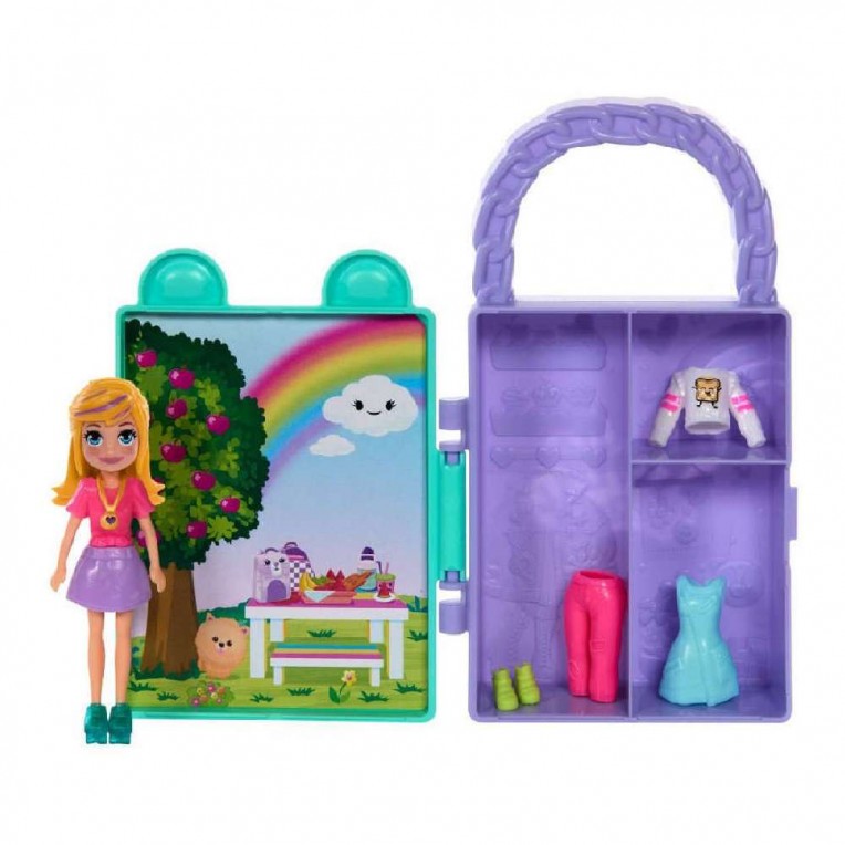 Mattel Polly Pocket - Lil' Styles Case turkusowy (HTV02)