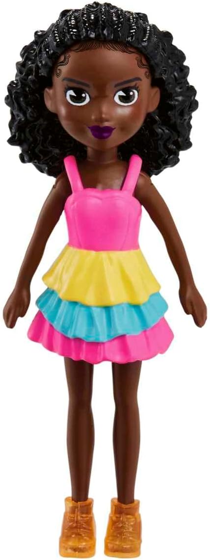 Mattel Polly Pocket - Letnia modna laleczka o ciemnej karnacji (HKV84)