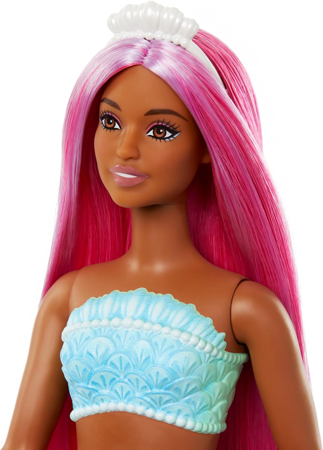 Mattel Barbie Dreamtopia: Pomarańczowa syrenka - Lalka o ciemnej karnacji (HRR04)