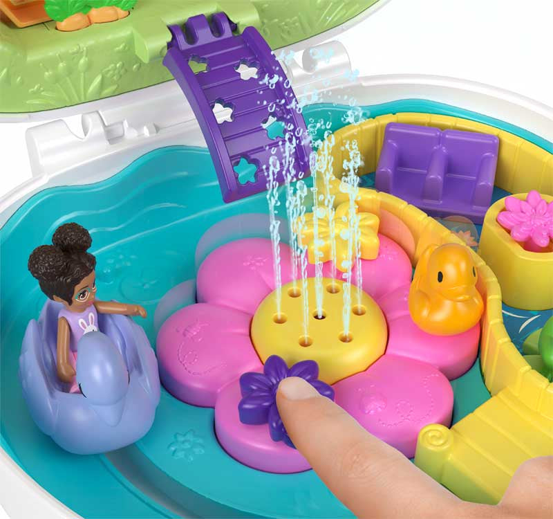 Mattel Polly Pocket: Ogród kwiatowy - Kompakt z króliczkiem (HKV36)