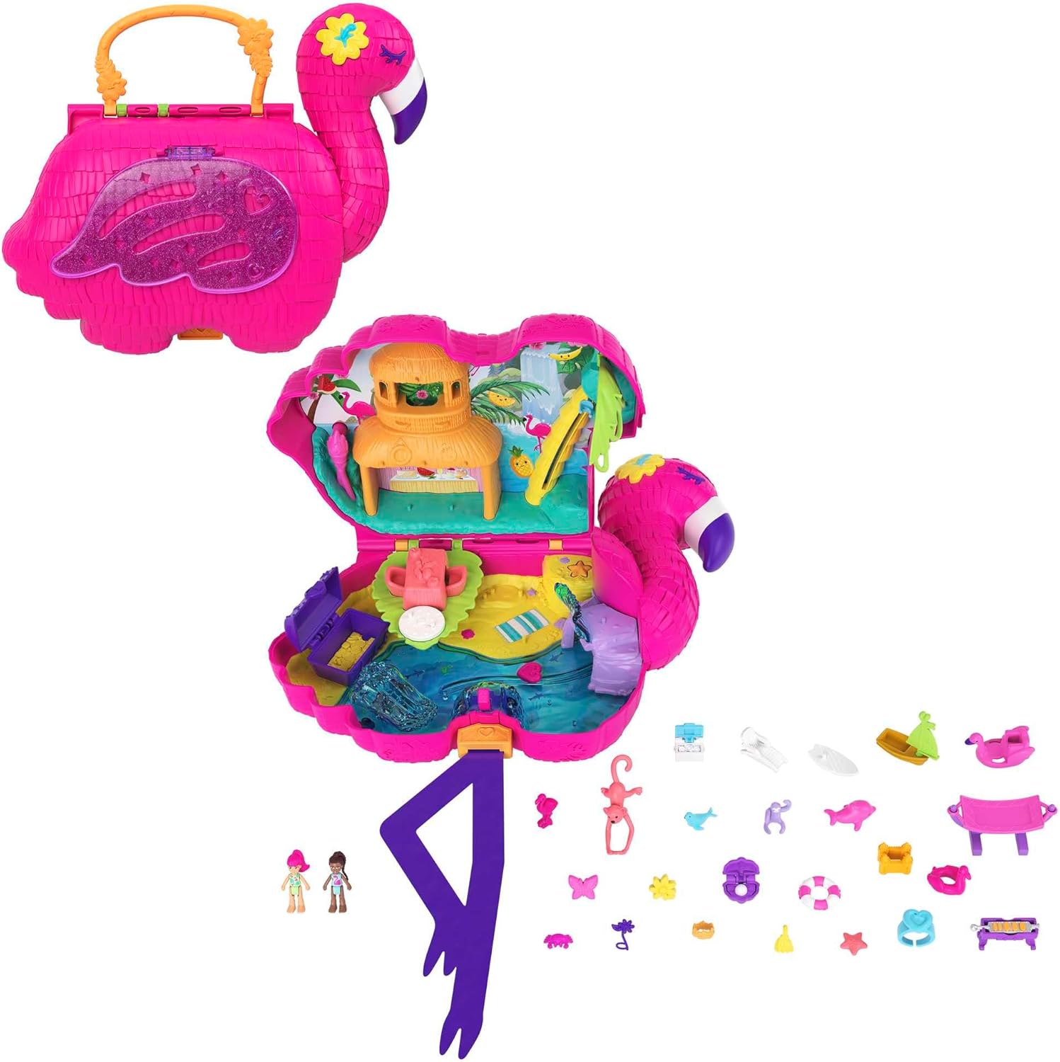Mattel Polly Pocket - Piniata za flamingo zabavo (HGC41)