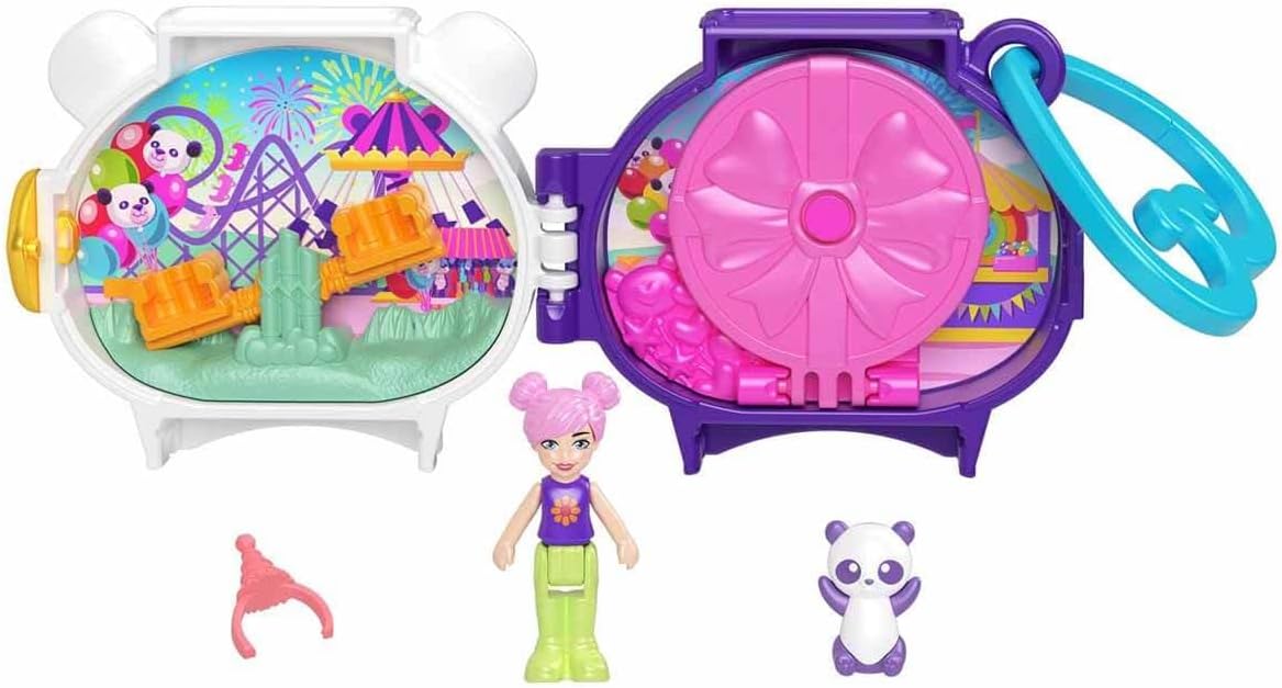 Mattel Polly Pocket Mini - Kompaktowy zestaw do zabawy z pandami (HRD38)