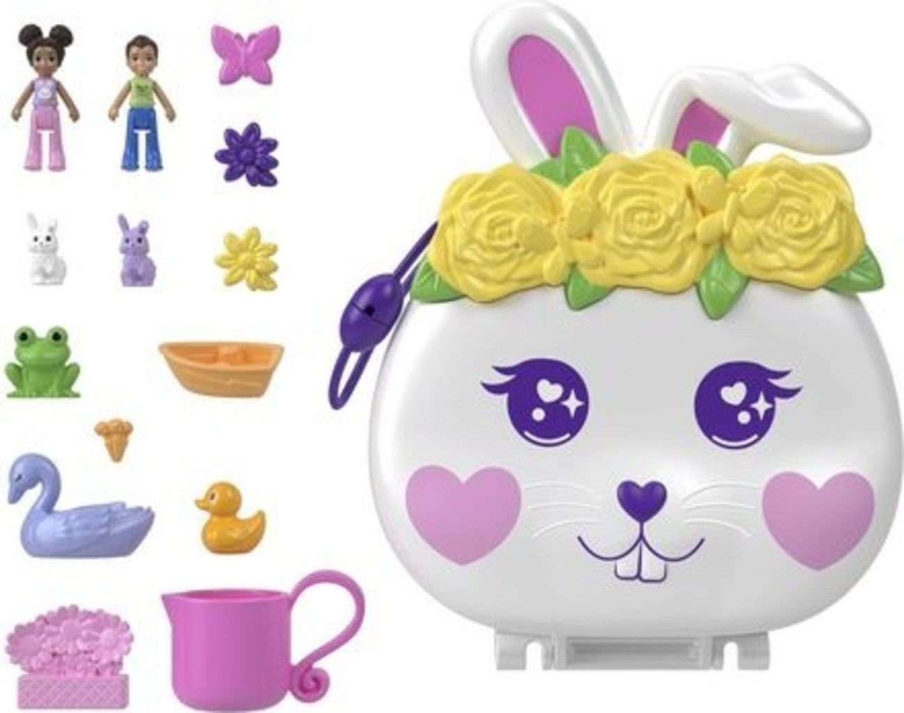 Mattel Polly Pocket: Ogród kwiatowy - Kompakt z króliczkiem (HKV36)