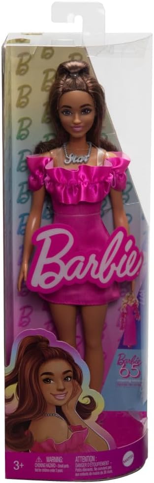 Mattel Barbie: 65 Inspiring Stories 1997 - Fashionistas Lutka z Rjavimi Lasmi in Roza Obleko (HRH15)