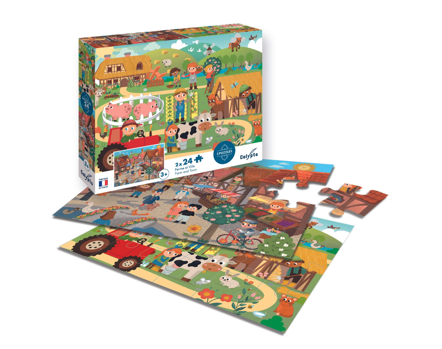 Puzzle 24 sztuk x 2 Farma i miasto