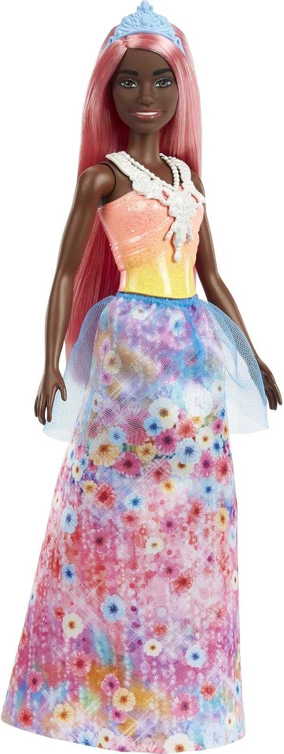 Mattel Barbie Dreamtopia: Księżniczka o ciemnej karnacji i jasnoróżowych włosach (HGR14)
