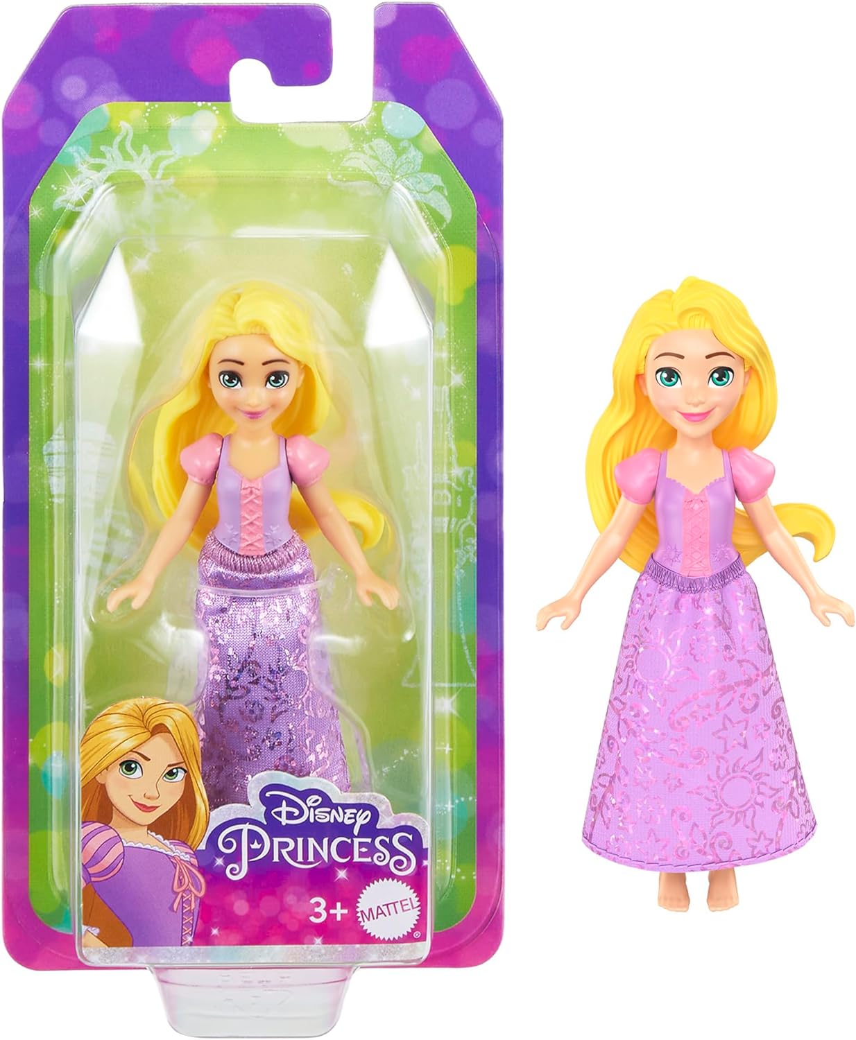 Mattel Disney: Princess - Mała lalka Roszpunka (9cm) (HLW70)
