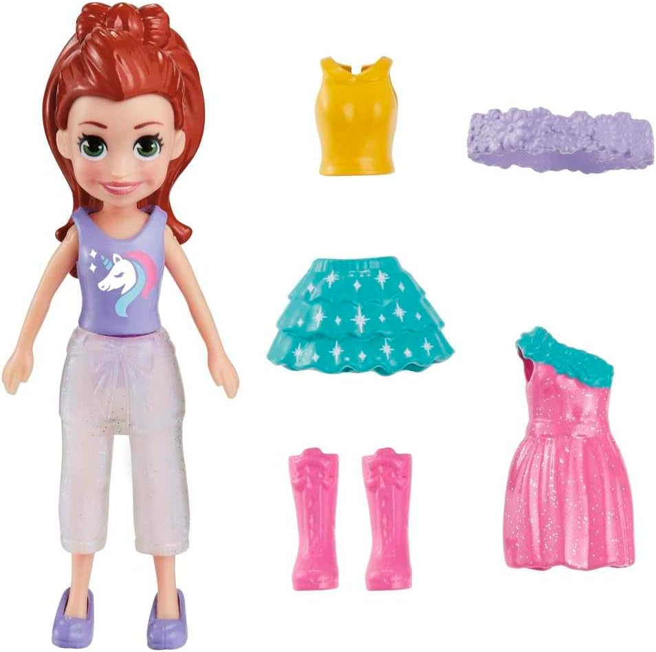 Mattel Polly Pocket - Modna lalka jednorożec (HKV82)