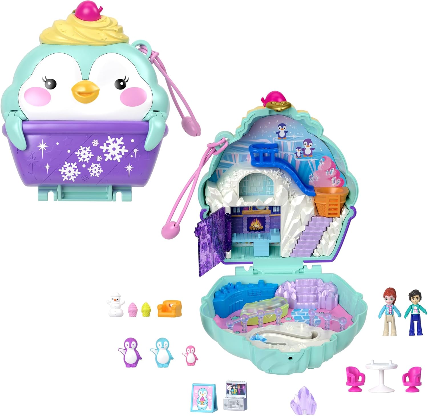 Mattel Polly Pocket: Zestaw z uroczym śnieżnym pingwinem (HRD34)
