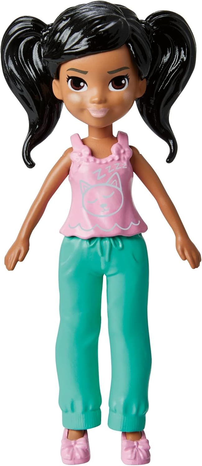 Mattel Polly Pocket - Lalka do relaksu w domu z pupilem (HKV92)