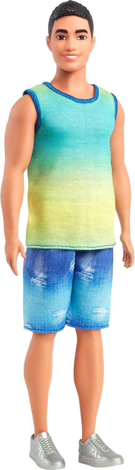 Mattel Barbie: Ken - Ombre koszulka i dżinsy z czarnymi włosami z serii Fashionistas (HYV00)