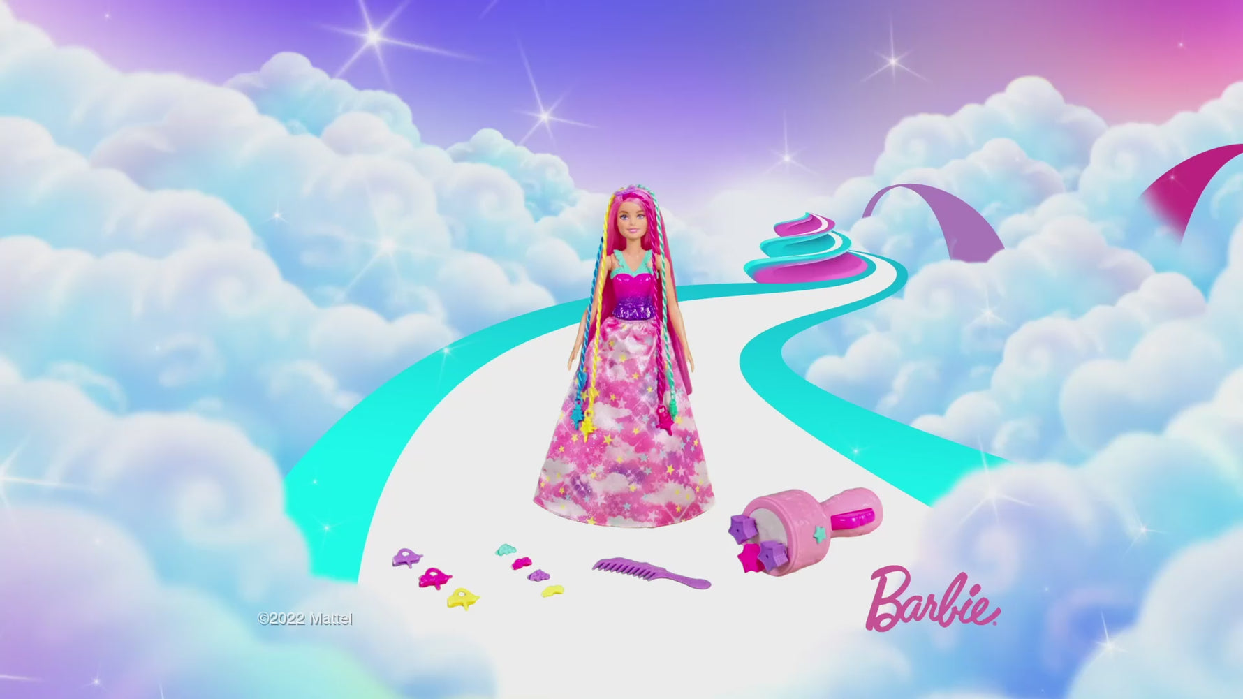 Mattel Barbie - Fantazijski lasje z vrvmi in vrtenjem mavričnih podaljškov (HNJ06)