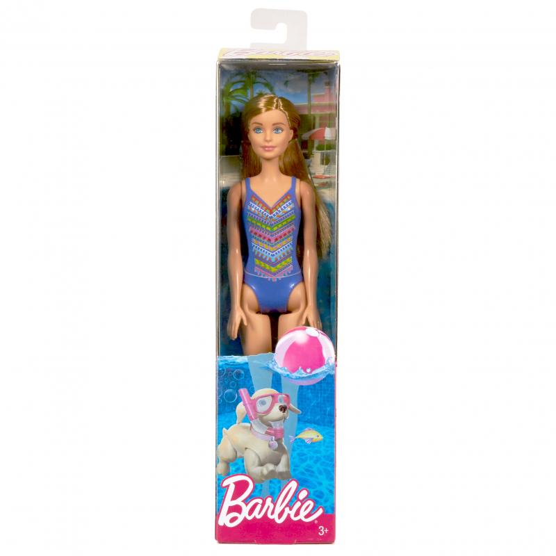 Mattel Barbie lutka plaža - Modre kopalke (FJD97)