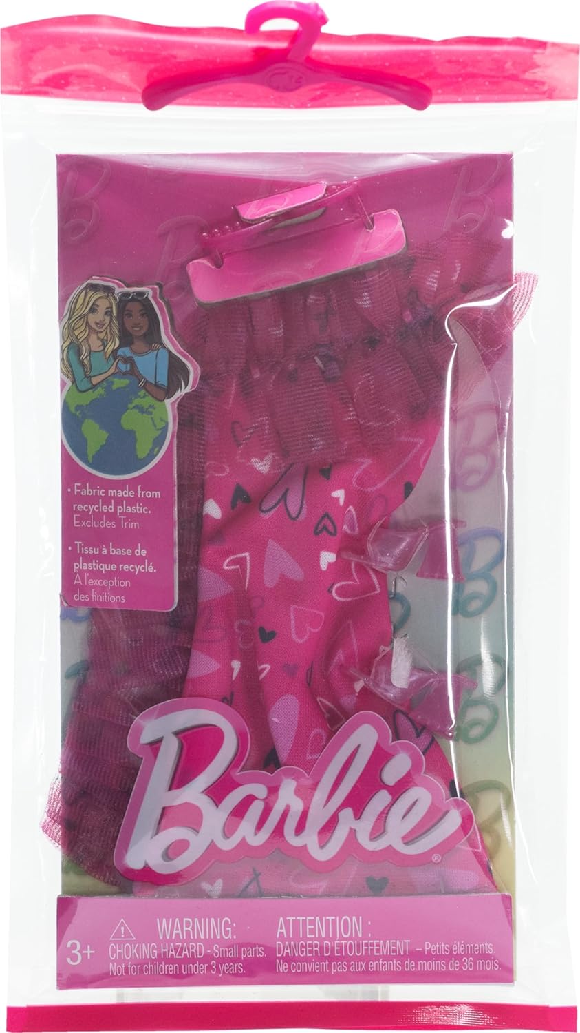 Mattel Barbie: Modni komplet - Roza obleka s srci (HRH36)