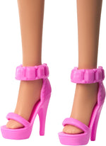 Mattel Barbie 65. obletnica - Blond lutka v roza črtasti obleki (HTH66)